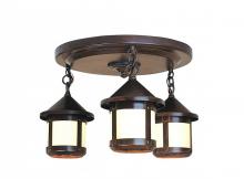 Arroyo Craftsman BCM-6S/3F-VP - 6" berkeley short body 3 light ceiling mount