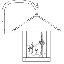 Arroyo Craftsman TRB-16CTTN-BK - 16" Timber Ridge Wall Bracket With Cactus  Filigree
