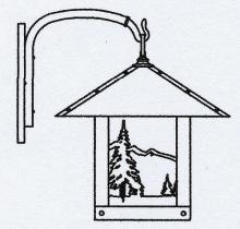 Arroyo Craftsman TRB-16MNM-VP - 16" timber ridge wall bracket with mountain filigree