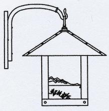 Arroyo Craftsman TRB-16TROF-BK - 16" timber ridge wall bracket with trout filigree