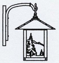 Arroyo Craftsman TRB-9MNAM-VP - 9" timber ridge wall bracket with mountain filigree