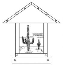 Arroyo Craftsman TRC-12CTF-P - 12" timber ridge column mount with cactus  filigree