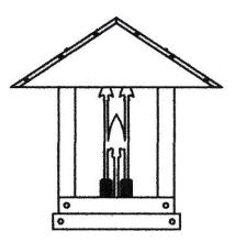 Arroyo Craftsman TRC-16ARRM-VP - 16" timber ridge column mount with arrow filigree