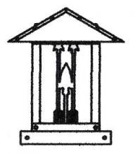 Arroyo Craftsman TRC-9ARAM-BZ - 9" timber ridge column mount with arrow filigree