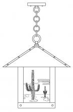 Arroyo Craftsman TRH-16CTRM-RC - 16" Timber Ridge Pendant With Cactus  Filigree
