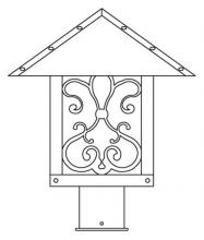 Arroyo Craftsman TRP-12ASRM-S - 12" timber ridge post mount with ashbury  filigree
