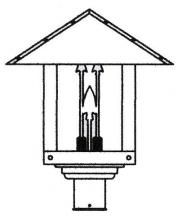 Arroyo Craftsman TRP-16ARRM-MB - 16" timber ridge post mount with arrow filigree