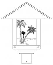 Arroyo Craftsman TRP-16PTCS-VP - 16" timber ridge post mount with palm tree  filigree