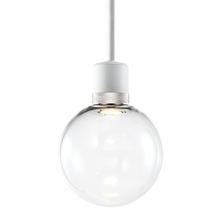 ZEEV Lighting P11702-LED-MW-K-PN-G11 - Zigrina Globe Glass LED Pendant in White and Nickel Knurled Ring