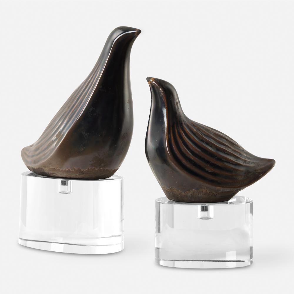 Uttermost Nesting Bird Gray Sculptures Set/2