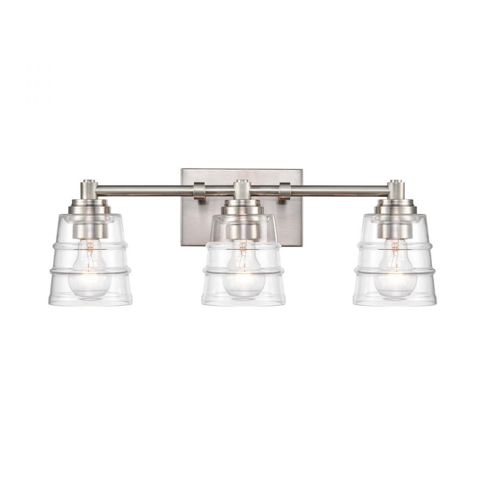 Pulsate 21.5'' Wide 3-Light Vanity Light - Satin Nickel